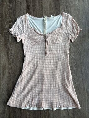 Bohme Pink Gingham Mini Dress